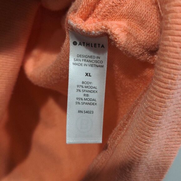 Athleta Womens Mindset Tulip Hem Pullover Sweater Size XL Peach Athleisure - Picture 6 of 11